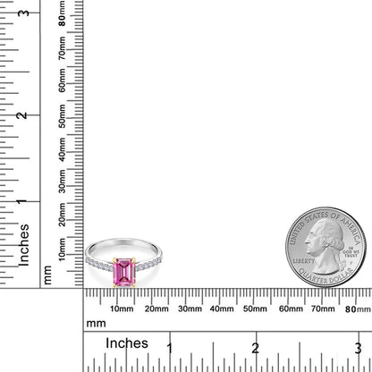 1.93カラット ピンク モアサナイト リング 指輪 シンセティック ホワイトサファイア シルバー925 ＆10金 イエローゴールド K10