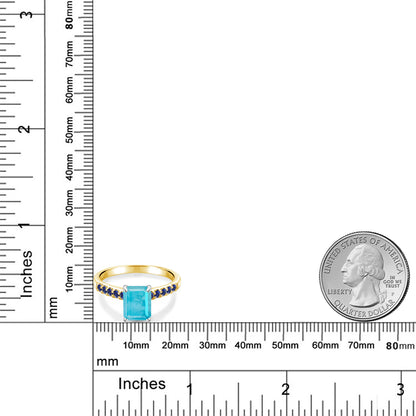 2カラット 天然石 ターコイズ リング 指輪 シンセティック サファイア 10金 ツートンゴールド K10 12月 誕生石