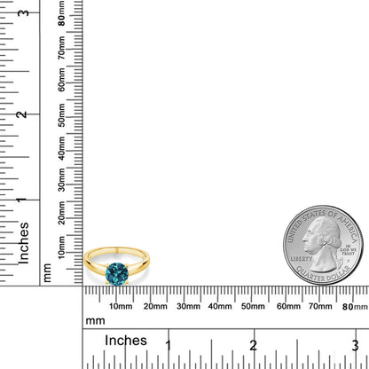 1.7カラット  天然 ロンドンブルートパーズ リング 指輪   10金 イエローゴールド K10  11月 誕生石
