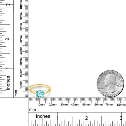 1.65カラット  天然 スイスブルートパーズ リング 指輪   10金 イエローゴールド K10  11月 誕生石