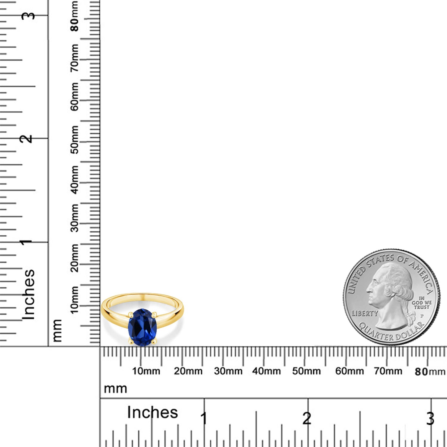 2.3カラット  シンセティック サファイア リング 指輪   10金 イエローゴールド K10  9月 誕生石