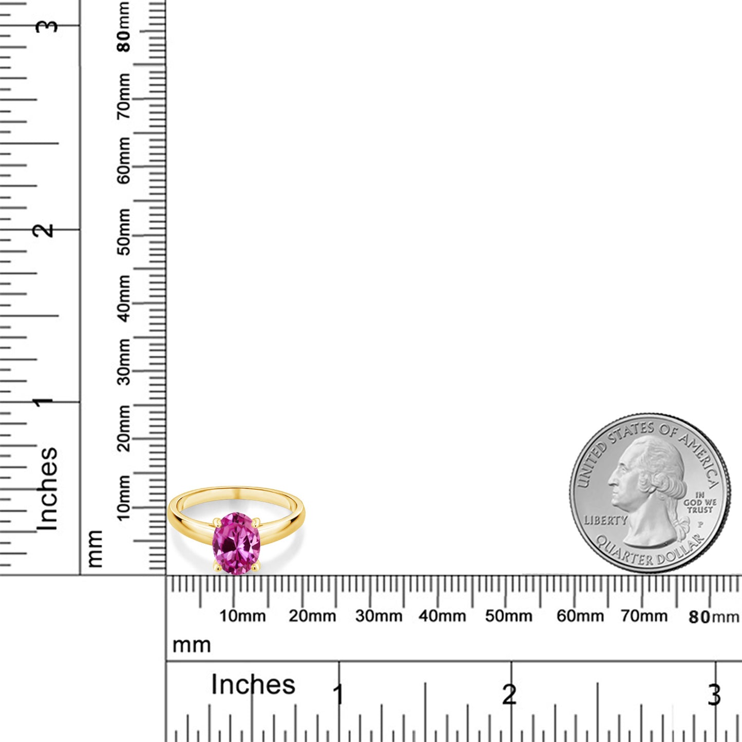 1カラット  シンセティック ピンクサファイア リング 指輪   10金 イエローゴールド K10  9月 誕生石