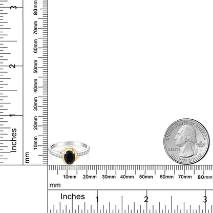 0.78カラット  天然 オニキス リング 指輪  ラボグロウンダイヤモンド シルバー925 ＆10金 イエローゴールド K10  8月 誕生石