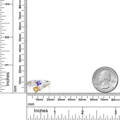 0.98カラット 天然石 タンザナイト リング 指輪 天然 シトリン シルバー925 ＆10金 イエローゴールド K10 12月 誕生石
