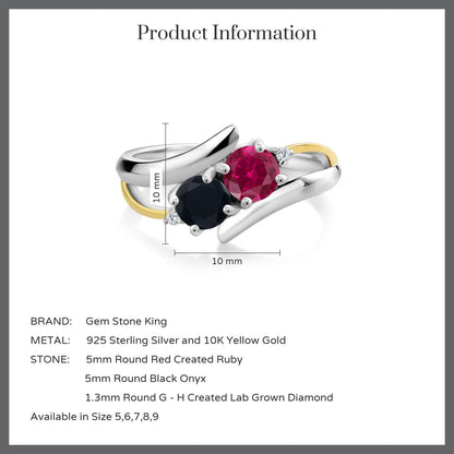1.5カラット シンセティック ルビー リング 指輪 天然 オニキス シルバー925 ＆10金 イエローゴールド K10 7月 誕生石