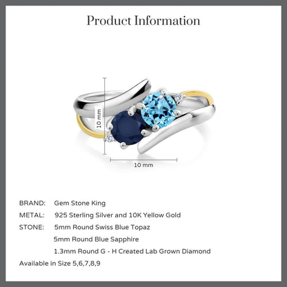 1.27カラット 天然 スイスブルートパーズ リング 指輪 天然 サファイア シルバー925 ＆10金 イエローゴールド K10 11月 誕生石