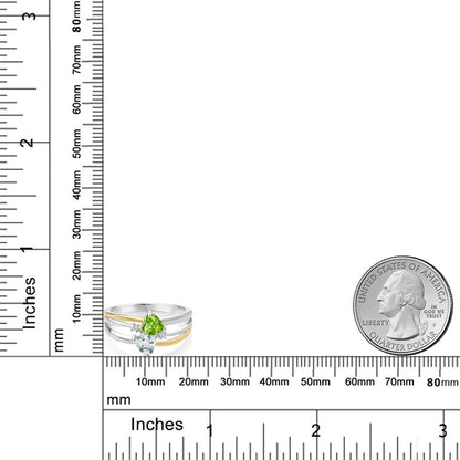 0.94カラット  天然石 ペリドット リング 指輪  天然 アクアマリン シルバー925 ＆10金 イエローゴールド K10  8月 誕生石