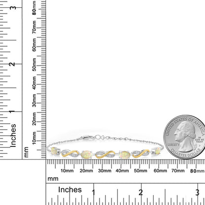 1.33カラット 天然 エチオピアンオパール ブレスレット シルバー925 ＆10金 イエローゴールド K10 10月 誕生石
