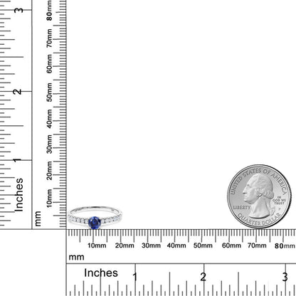 0.59カラット シンセティック サファイア リング 指輪 ラボグロウンダイヤモンド 10金 ホワイトゴールド K10 9月 誕生石