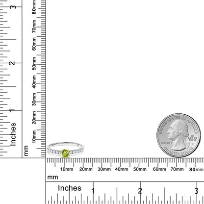 0.69カラット 天然石 ペリドット リング 指輪 ラボグロウンダイヤモンド 10金 ホワイトゴールド K10 8月 誕生石