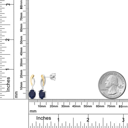 3.6カラット 天然 サファイア ピアス シルバー925 ＆10金 イエローゴールド K10 9月 誕生石