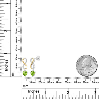 1.06カラット 天然石 ペリドット ピアス ラボグロウンダイヤモンド シルバー925 ＆10金 イエローゴールド K10 8月 誕生石
