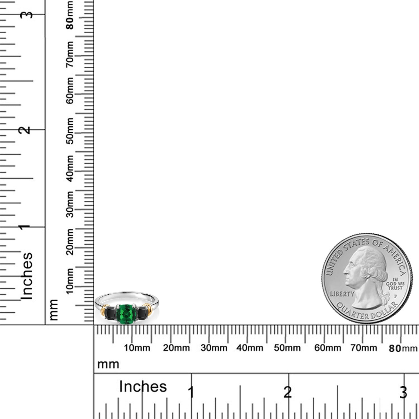 1.56カラット  ナノエメラルド リング 指輪  天然 オニキス シルバー925 ＆イエローゴールド  5月 誕生石