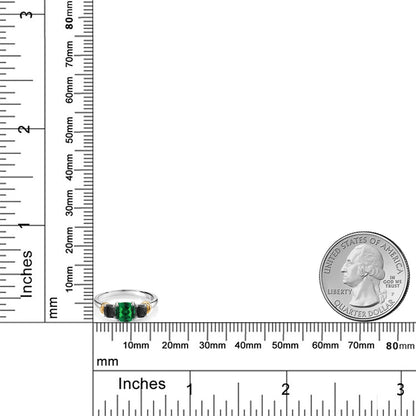 1.56カラット  ナノエメラルド リング 指輪  天然 オニキス シルバー925 ＆イエローゴールド  5月 誕生石
