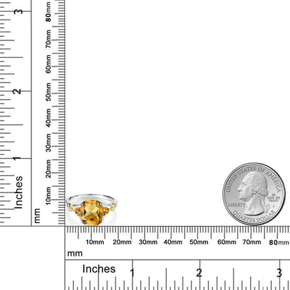 3.14カラット 天然 シトリン リング 指輪 シルバー925 ＆10金 イエローゴールド K10 11月 誕生石