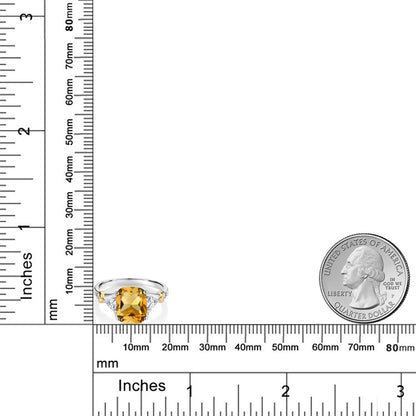3.18カラット 天然 シトリン リング 指輪 モアサナイト シルバー925 ＆10金 イエローゴールド K10 11月 誕生石