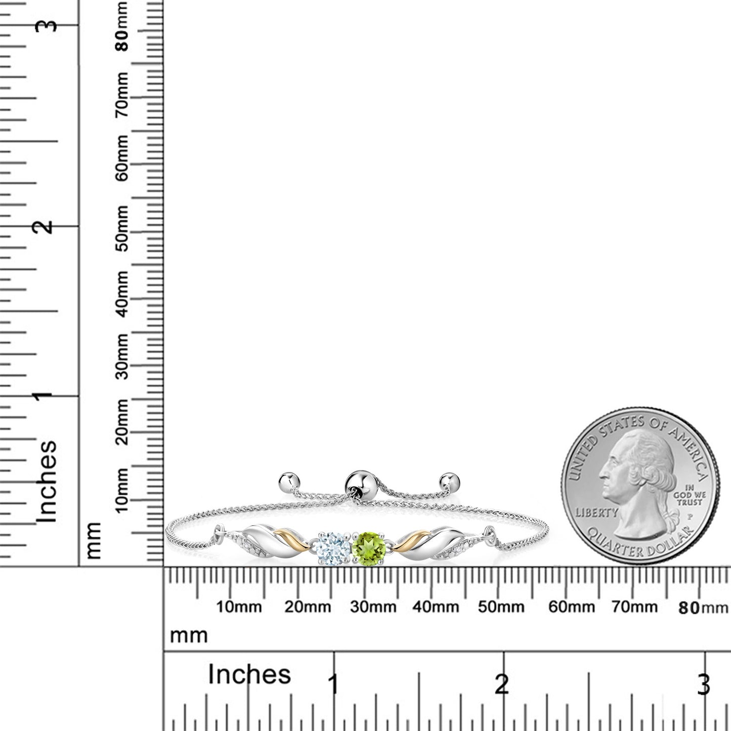 1.07カラット 天然石 ペリドット ブレスレット 天然 アクアマリン シルバー925 ＆10金 イエローゴールド K10 8月 誕生石