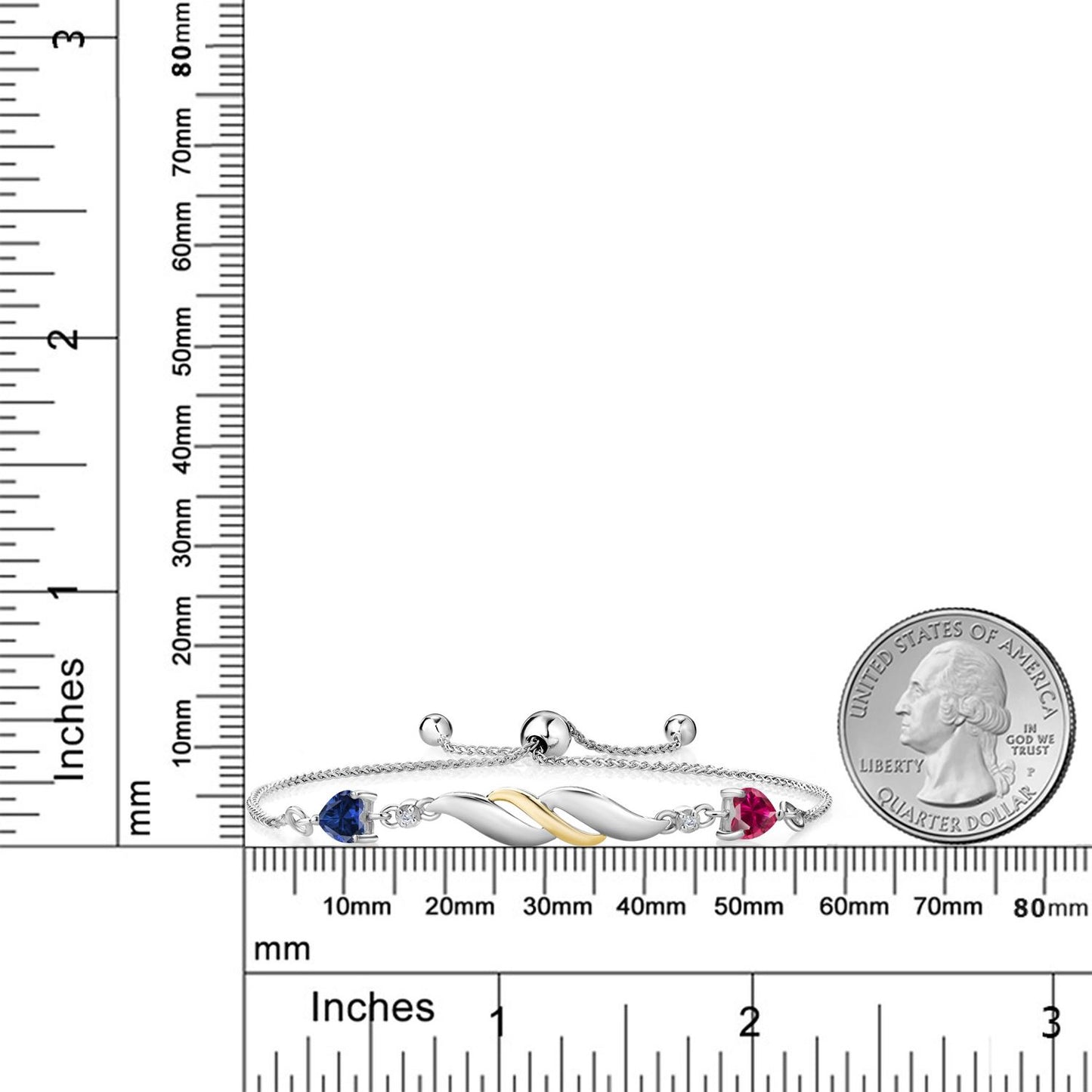 1.12カラット シンセティック サファイア ブレスレット シンセティック ルビー シルバー925 ＆10金 イエローゴールド K10 9月 誕生石