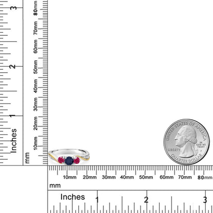 0.69カラット 天然 サファイア リング 指輪 天然 ルビー シルバー925 ＆10金 イエローゴールド K10 9月 誕生石