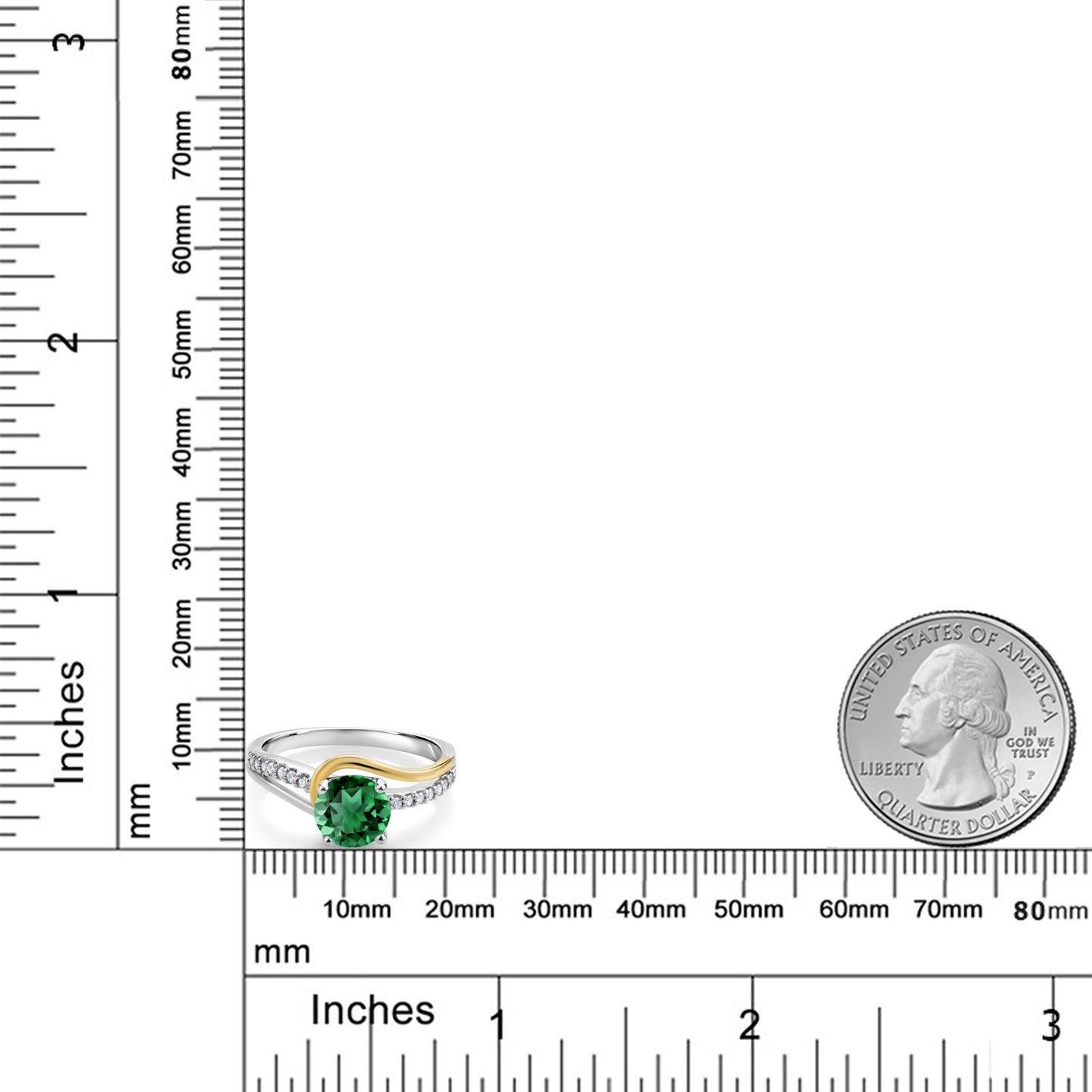 1.33カラット  ナノエメラルド リング 指輪  モアサナイト シルバー925 ＆イエローゴールド  5月 誕生石