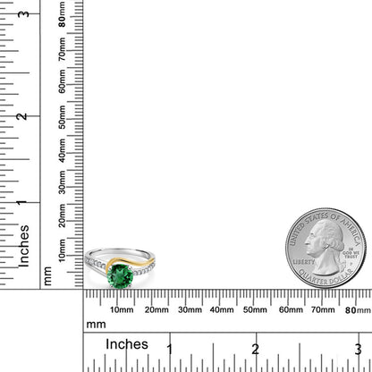 1.33カラット  ナノエメラルド リング 指輪  モアサナイト シルバー925 ＆イエローゴールド  5月 誕生石