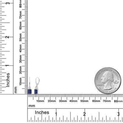 4.64カラット 天然石 ラピスラズリ ピアス シンセティック ホワイトサファイア シルバー925 ＆10金 イエローゴールド K10 12月 誕生石