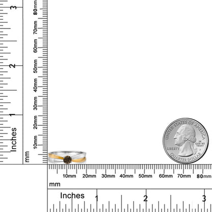0.26カラット 天然 スモーキークォーツ リング 指輪 シルバー925 ＆イエローゴールド