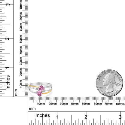 1.02カラット ピンク モアサナイト リング 指輪 シルバー925 ＆イエローゴールド