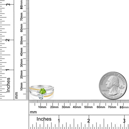 0.94カラット 天然石 ペリドット リング 指輪 天然 アクアマリン シルバー925 ＆10金 イエローゴールド K10 8月 誕生石