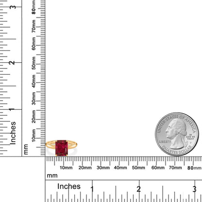 2.8カラット シンセティック ルビー リング 指輪 10金 イエローゴールド K10 7月 誕生石