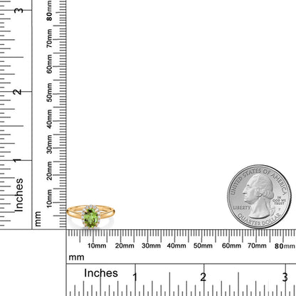 1.03カラット 天然石 ペリドット リング 指輪 ラボグロウンダイヤモンド 10金 イエローゴールド K10 8月 誕生石