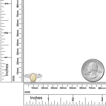 0.82カラット  天然 エチオピアンオパール リング 指輪  ラボグロウンダイヤモンド 10金 ツートンゴールド K10  10月 誕生石