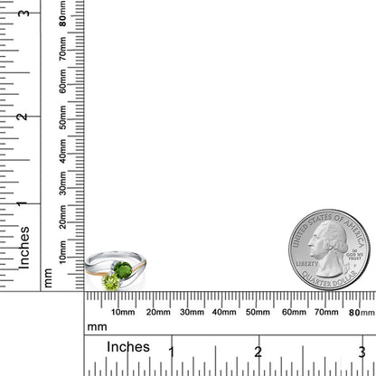 1.08カラット 天然石 ペリドット リング 指輪 天然 クロムダイオプサイド シルバー925 ＆10金 イエローゴールド K10 8月 誕生石