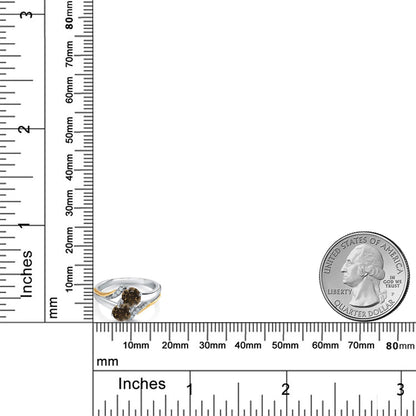 1.03カラット 天然 スモーキークォーツ リング 指輪 シルバー925 ＆イエローゴールド