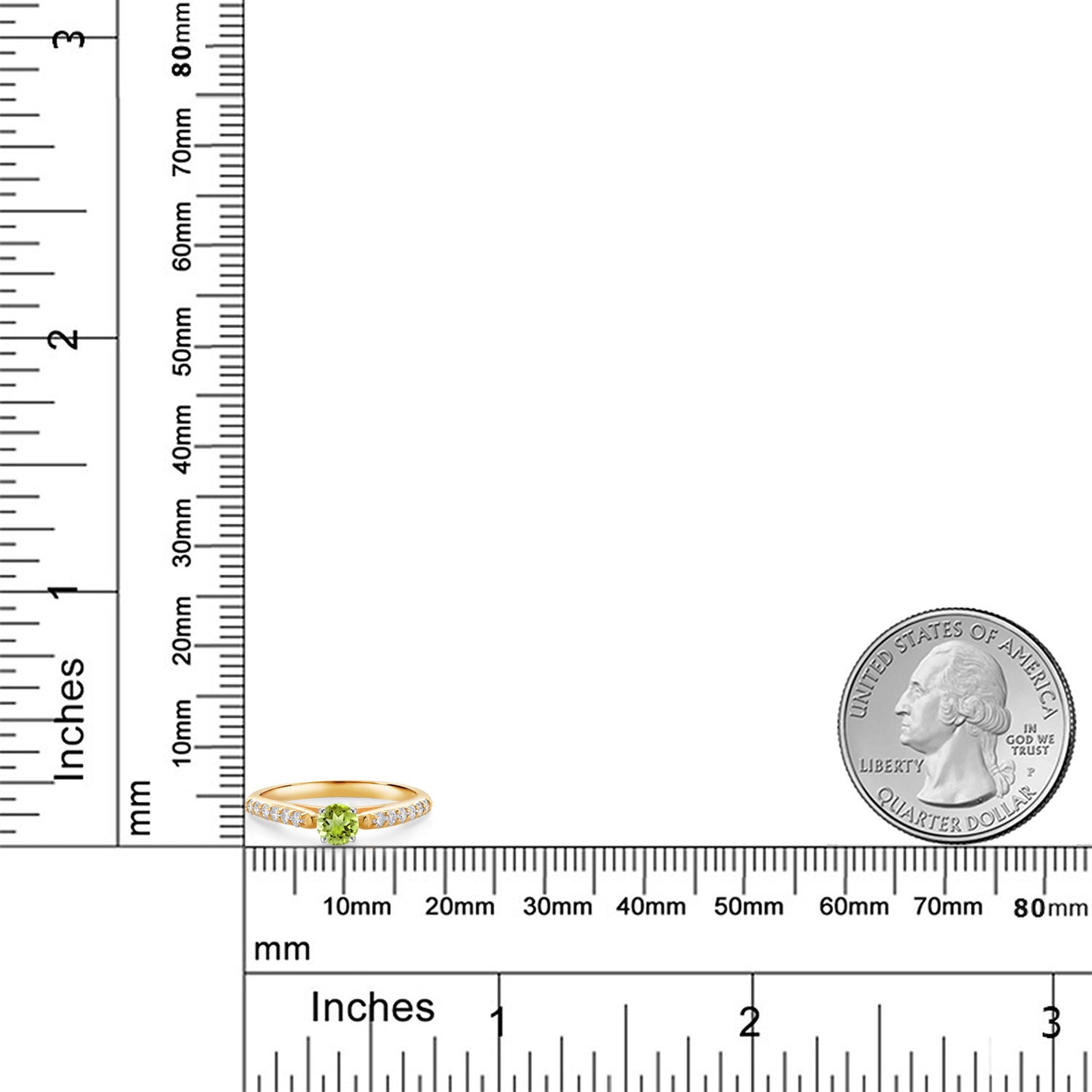 0.48カラット 天然石 ペリドット リング 指輪 ラボグロウンダイヤモンド 10金 イエローゴールド K10 8月 誕生石