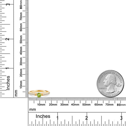 0.48カラット 天然石 ペリドット リング 指輪 ラボグロウンダイヤモンド 10金 イエローゴールド K10 8月 誕生石