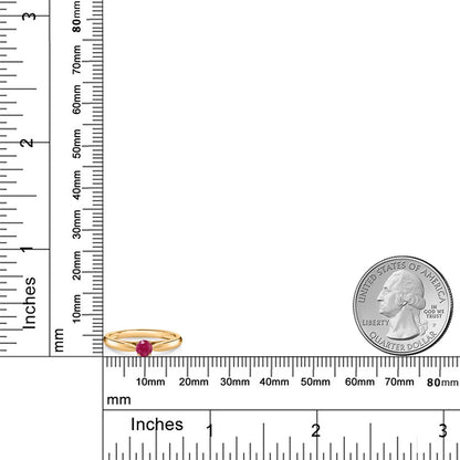 0.25カラット 天然 ルビー リング 指輪 10金 イエローゴールド K10 7月 誕生石