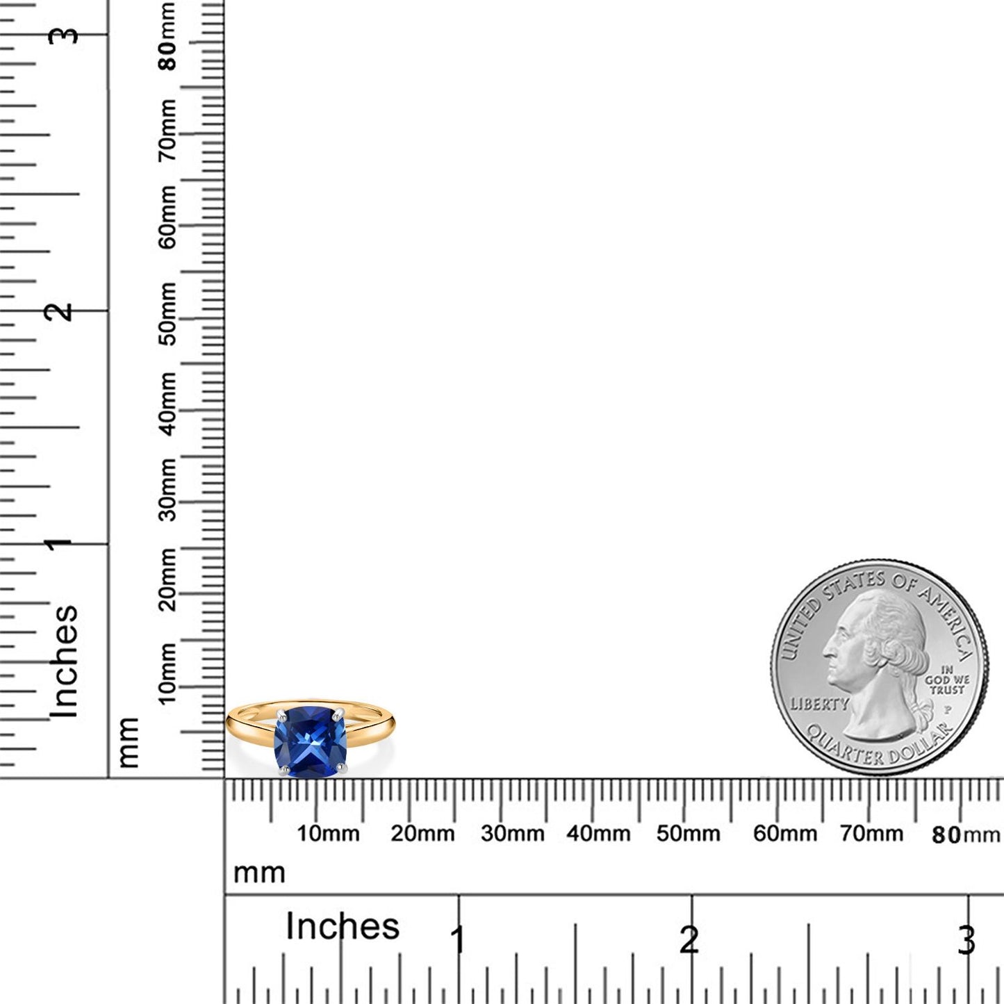 2.5カラット  シンセティック サファイア リング 指輪   10金 ツートンゴールド K10  9月 誕生石