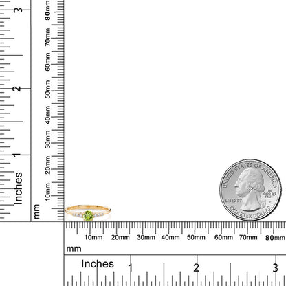 0.39カラット 天然石 ペリドット リング 指輪 ラボグロウンダイヤモンド 10金 イエローゴールド K10 8月 誕生石