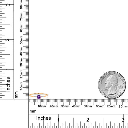 0.2カラット 天然 アメジスト リング 指輪 ラボグロウンダイヤモンド 10金 イエローゴールド K10 2月 誕生石