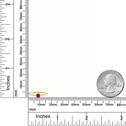 0.25カラット シンセティック ルビー リング 指輪 10金 イエローゴールド K10 7月 誕生石