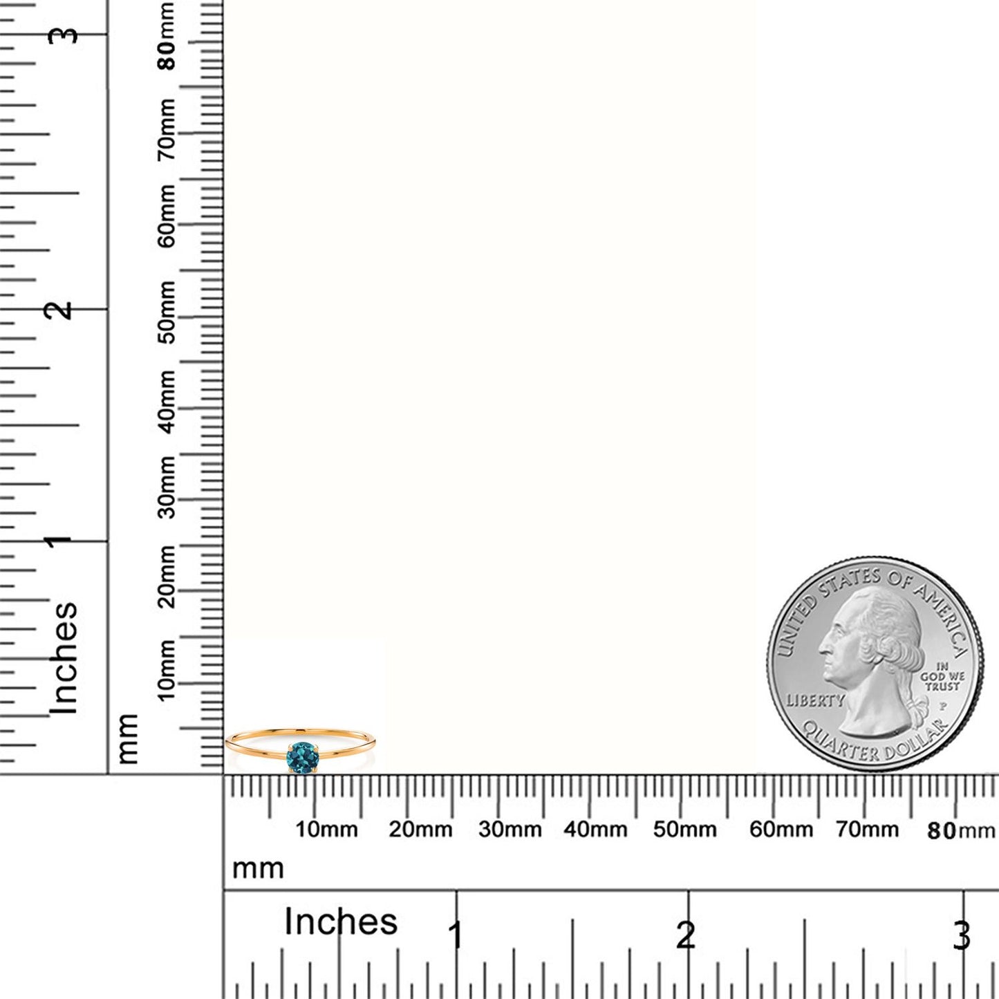 0.22カラット  天然 ロンドンブルートパーズ リング 指輪   10金 イエローゴールド K10  11月 誕生石