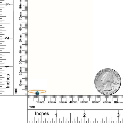 0.22カラット  天然 ロンドンブルートパーズ リング 指輪   10金 イエローゴールド K10  11月 誕生石