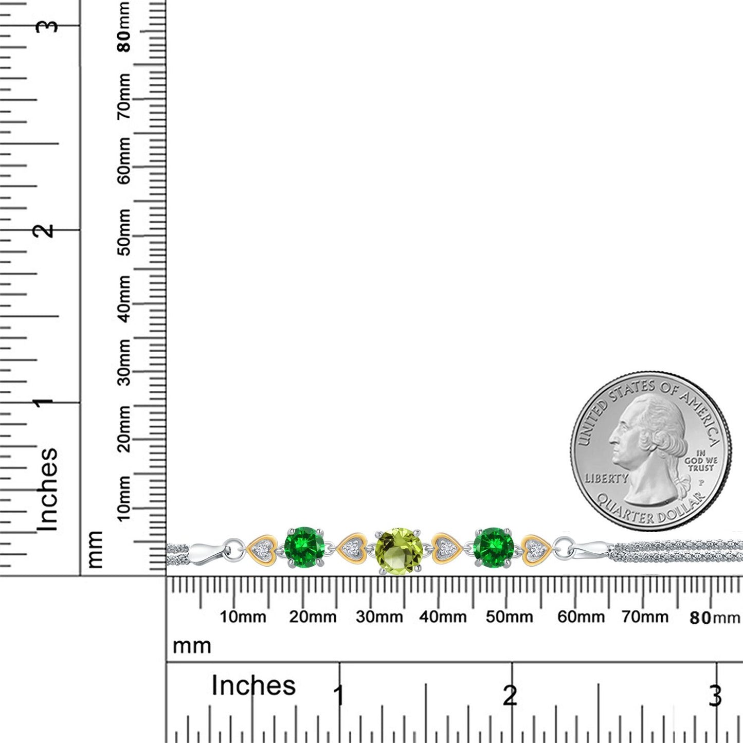 3.53カラット 天然石 ペリドット ブレスレット シルバー925 ＆10金 イエローゴールド K10 8月 誕生石