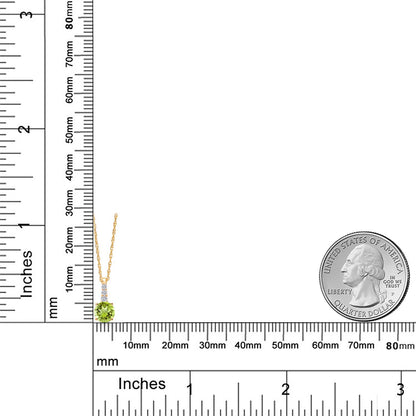 0.6カラット 天然石 ペリドット ネックレス ラボグロウンダイヤモンド 10金 イエローゴールド K10 8月 誕生石