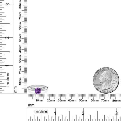 0.54カラット  天然 アメジスト リング 指輪   10金 ホワイトゴールド K10  2月 誕生石