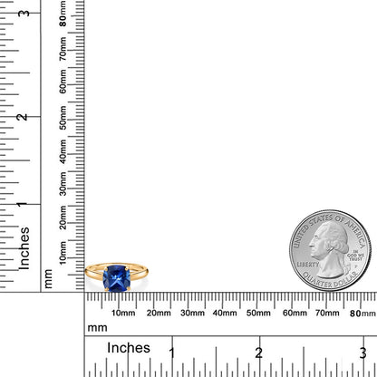 2.5カラット  シンセティック サファイア リング 指輪   10金 イエローゴールド K10  9月 誕生石