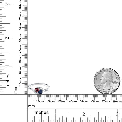 0.44カラット  天然 ロードライトガーネット リング 指輪  天然 サファイア 10金 ホワイトゴールド K10  1月 誕生石