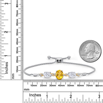 5.46カラット  天然 シトリン ブレスレット  モアサナイト シルバー925 ＆10金 イエローゴールド K10  11月 誕生石