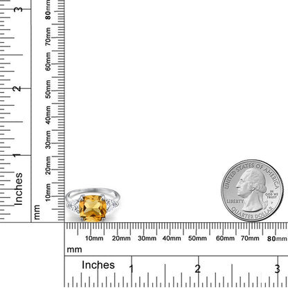 5.14カラット 天然 シトリン リング 指輪 10金 ホワイトゴールド K10 11月 誕生石